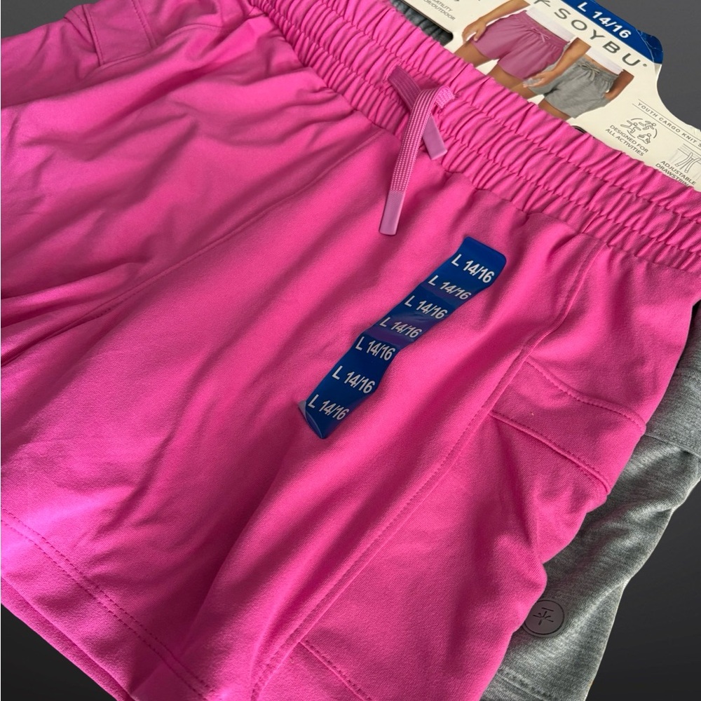 Soybu Youth 2-pack Short Size Large 14/16 
Color Gray and Pink - Picture 3 of 5